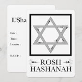 Invitation hashanah de rosh (étoile de David) (Devant / Derrière)