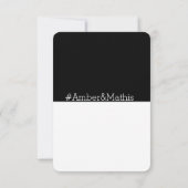 Invitation Hashtag moderne noir blanc chic mariage rsvp (Dos)