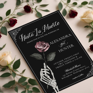 Invitation Hasta La Muerte Skeleton Rose jusqu'à la mort Mari