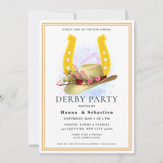 Invitation Hat Derby Party Equestrian (Devant)