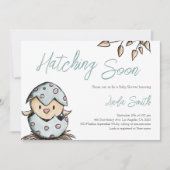 Invitation Hatching Bientôt Bird Baby shower d'aquarelle (Devant)