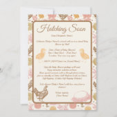Invitation Hatching Bientôt Chicken Girl Baby shower par cour (Devant)