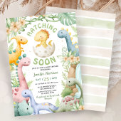 Invitation Hatching Soon Dino Baby Shower Gender Neutral