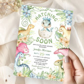 Invitation Hatching Soon Dino Boy Dinosaur Baby Shower