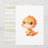 Invitation Hatching Soon Dinosaur Baby Shower Gender Neutral (Devant / Derrière)