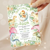 Invitation Hatching Soon Dinosaur Baby Shower Gender Neutral