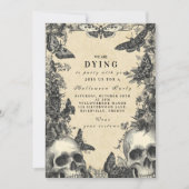 Invitation Hauné Elegance Skull and Moth Gothic Party (Devant)
