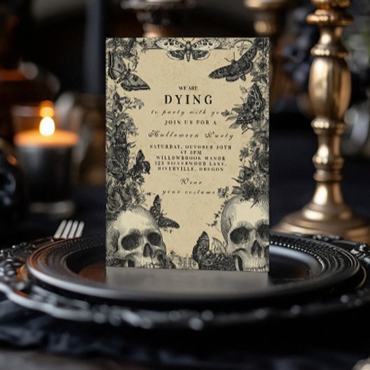 Invitation Hauné Elegance Skull and Moth Gothic Party