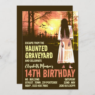 Invitation Hauné Graveyard Thème Escape Room Anniversaire