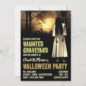 Invitation Hauné Graveyard Thème Escape Room Halloween (Devant)