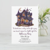 Invitation Hauné Hause Éffrayant Ghosts Bats Halloween fête (Debout devant)
