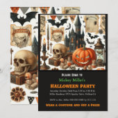 Invitation Hauné House Kids Costume fête Halloween (Devant / Derrière)