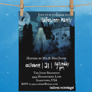 Invitation Hauné Mansion Castle House Nuit Halloween