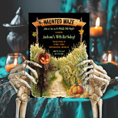 Invitation Hauné Maze Halloween automne fête d'anniversaire