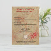 Invitation Hauned Asylum Halloween Party (Debout devant)