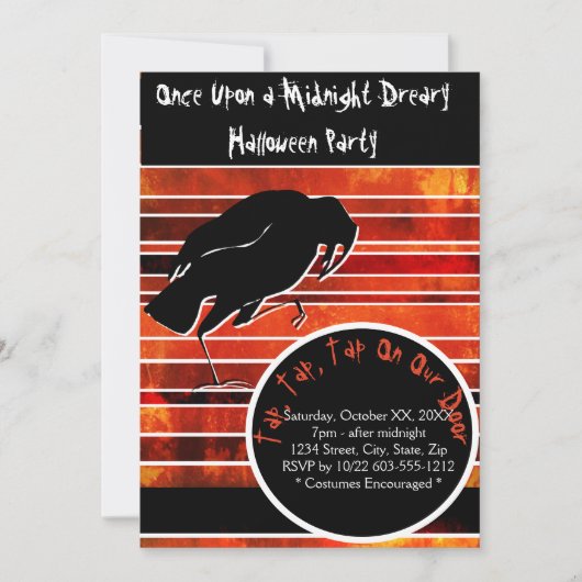 Invitation Hauning Raven Poe Inspiré Plus Halloween En (Devant)