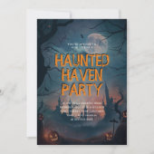 Invitation Haunted Blue Haven Halloween Party (Devant)