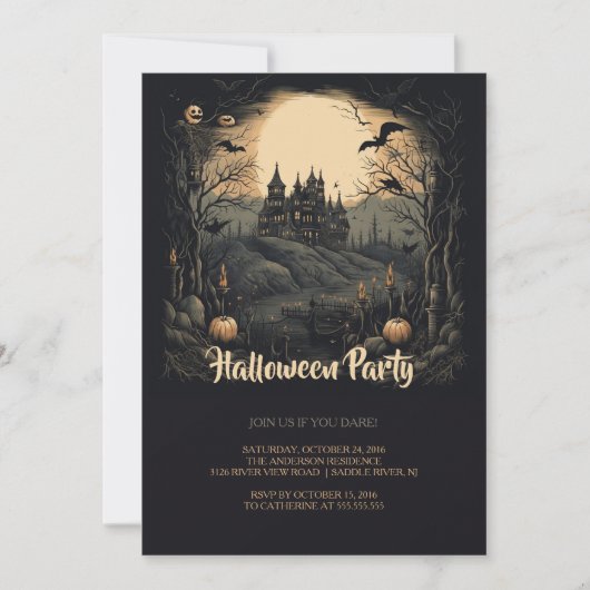 Invitation Haunted Castle Halloween (Devant)