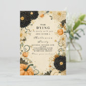 Invitation Haunted Citrouille Dahlia Halloween (Debout devant)