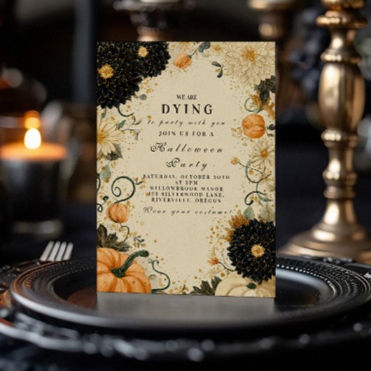 Invitation Haunted Citrouille Dahlia Halloween