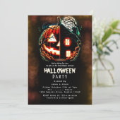 Invitation Haunted Citrouille House Halloween (Debout devant)