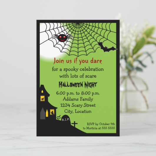 Invitation Haunted Halloween (Debout devant)