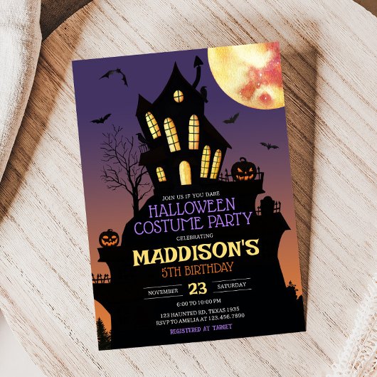 Invitation Haunted Halloween Anniversaire Costume Party