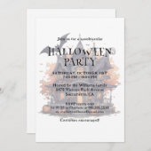 Invitation Haunted House Bats Citrouille Halloween Party (Devant / Derrière)