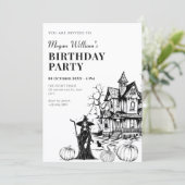 Invitation Haunted house birthday  (Debout devant)