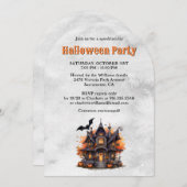 Invitation Haunted House Citrouille Éffrayant Parti Halloween (Devant / Derrière)