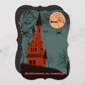 Invitation Haunted House Custom Text Éffrayant Fun (Devant / Derrière)