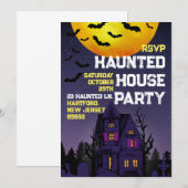 Invitation Haunted House Fête Nuit Heure Adulte Halloween (Devant / Derrière)