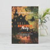 Invitation Haunted House Ghosts Effrayant Halloween Party (Debout devant)