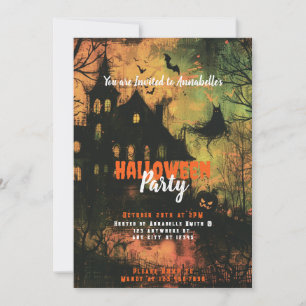 Invitation Haunted House Ghosts Effrayant Halloween Party