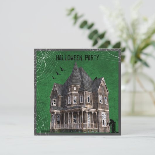 Invitation Haunted House Halloween (Debout devant)