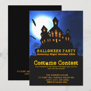 Invitation Haunted House Halloween Costume Party