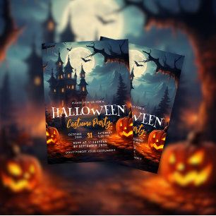 Invitation Haunted House Halloween Costume Party