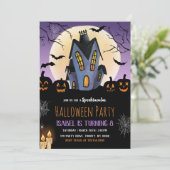 Invitation Haunted House Halloween fête d'anniversaire (Debout devant)