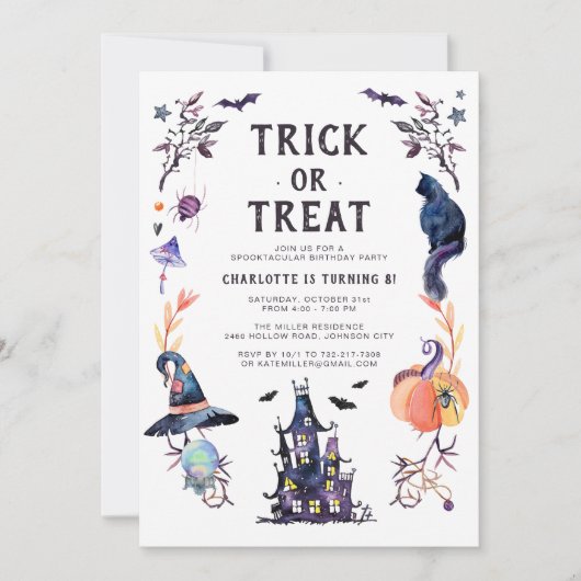 Invitation Haunted House Halloween fête d'anniversaire (Devant)