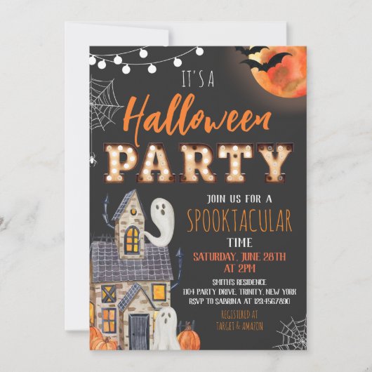 Invitation Haunted House Halloween Party (Devant)
