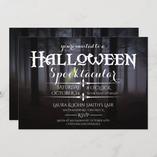 Invitation Haunted House Halloween Party (Devant / Derrière)