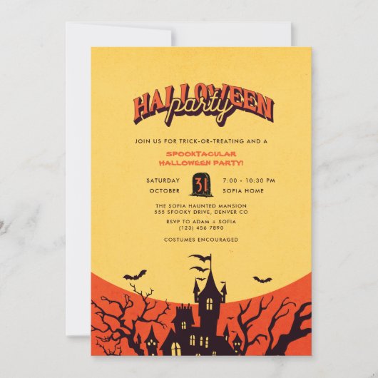 Invitation Haunted House Halloween Party (Devant)