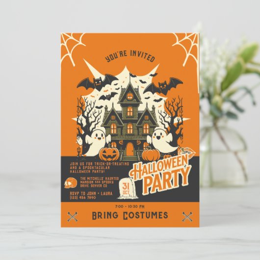 Invitation Haunted House Halloween Party (Debout devant)