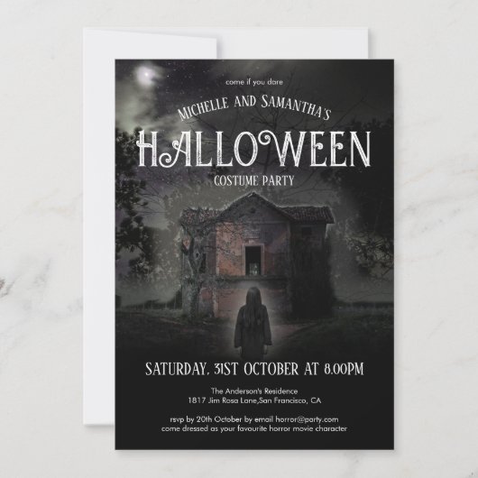 Invitation Haunted House Halloween Party (Devant)