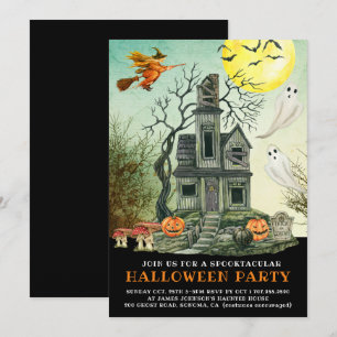 Invitation Haunted House Kids Halloween Party