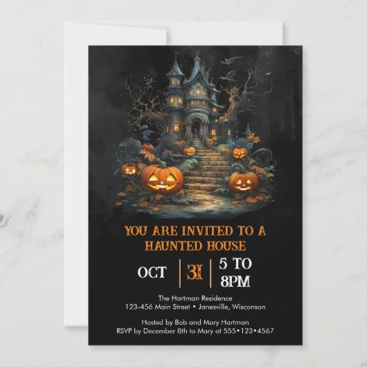 Invitation Haunted House Party (Devant)