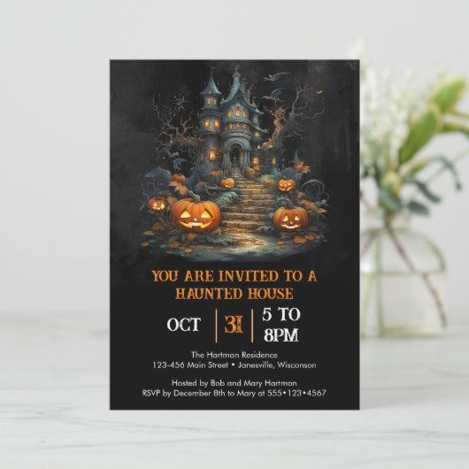 Invitation Haunted House Party (Debout devant)