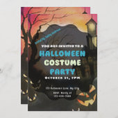 Invitation Haunted House Pleine lune Déplaisant Halloween Éff (Devant / Derrière)