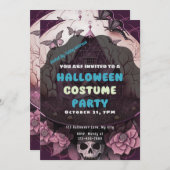 Invitation Haunted House Skull Butterflies Halloween (Devant / Derrière)