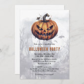 Invitation Haunted Mansion Citrouille Éffrayant Parti Hallowe (Devant / Derrière)